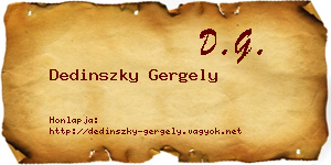 Dedinszky Gergely névjegykártya